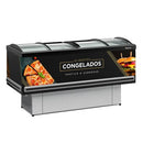 Ilha Expositor p/ Congelados e Resfriados GESV-190CPR Plus Preta Vidro Curvo Deslizante Gelopar 220v