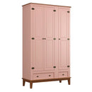 Guarda-Roupa Rústico 3 Portas e 2 Gavetas - Madeira Maciça e MDF