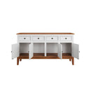 Conjunto Cristaleira Luis XV Alta com Balcão 4 P e 4 G de madeira maciça e MDF