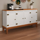 Conjunto Cristaleira 2 P e 1 G com Balcão 4 P de madeira maciça e MDF