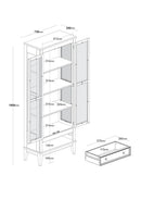 Conjunto Cristaleira 2 P e 1 G com Balcão 4 P de madeira maciça e MDF