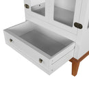 Conjunto Cristaleira 2 P e 1 G com Balcão 4 P de madeira maciça e MDF
