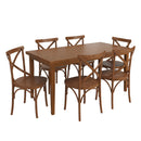 Conjunto sala de jantar com mesa e 6 cadeiras X em Madeira Maciça