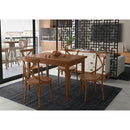 Conjunto sala de jantar com mesa e 4 cadeiras X em Madeira Maciça