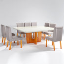 Conjunto de Mesa 8 Cadeiras Tampo MDF Vidro Luxury Bom Pastor