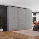 Guarda-Roupa Casal 6 Portas Bater 4 Gavetas Americano Henn Roupeiro
