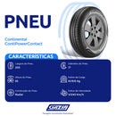 Pneu 205/55R15 Continental ContiPowerContact Aro 17 91V Assimétrico Radial