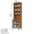 Torre Quente 1 Nicho para Forno 4 Portas MDP e MDF Venaly Henn