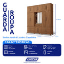 Guarda-Roupa Casal 13 Portas Bater 7 Gavetas Londres Capelinha Santos Andirá