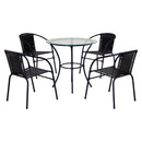 Conjunto de Mesa 4 Cadeiras Tampo de Vidro Happy Hour Cadeiras Fama