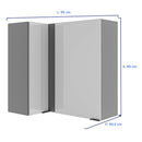 Armário Aéreo de Canto 2 Portas MDP MDF Lumina Telasul