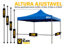 Tenda Sanfonada Gazebo 2x2m Uv Altura Ajustável Bolsa The Black Tools BTG200M azul