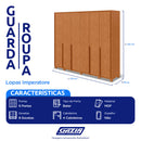 Guarda-Roupa Casal 6 Portas Bater 8 Gavetas MDF Lopas Imperatore Roupeiro