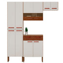 Cozinha Modulada com Balcão 4 Peças 10 Portas em MDP Nala Kit's Paraná