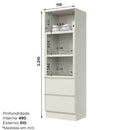Paneleiro Torre Quente Henn Fineze MDF 3 Portas 2 Nichos