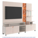 Estante Home para TV até 55" com LED Cross Lukaliam Rodízios Cromados