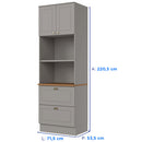 Torre Quente 2 Nichos para Forno 2 Portas 2 Gavetas MDF Americana Henn
