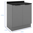 Balcão com Tampo 2 Portas 80cm MDP MDF Lumina Telasul