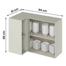 Armário Aéreo de Canto 01 Porta MDF Fineze Henn