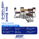 Conjunto de Mesa 4 Cadeiras Tampo MDF com Assento Estofado Versalhes Fabone