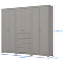 Guarda-Roupa Casal 6 Portas Bater 4 Gavetas Americano Henn Roupeiro