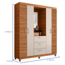 Guarda-Roupa Solteiro 4 Portas Bater 3 Gavetas Capelinha Clapton Caemmun
