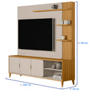 Estante Home para TV até 70" 3 Portas MDP MDF Napoli Linea Brasil