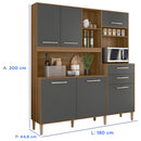 Cozinha Compacta 6 Portas 2 Gavetas MDP com Tampo Salsa Nicioli