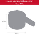 Panela de Pressão Clock Alumínio Polida 4,5L Eco