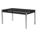 Conjunto de Mesa 6 Cadeiras Tampo de Vidro CR RT Aço Nobre