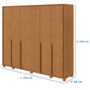 Guarda-Roupa Casal 6 Portas Bater 8 Gavetas MDF Lopas Imperatore Roupeiro