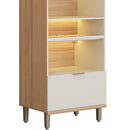 Cristaleira 2 Portas MDF e Vidro com LED Bless Linea Brasil