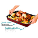 Assadeira Retangular Funda 44cm Antiaderente 6L Rochedo Dura+