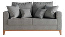 Sofá 2 Lugares Beny Base De Madeira Linho Cotton Cinza