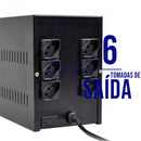 Estabilizador TS Shara Powerest 2500VA 6 Tomadas Filtro de Linha 9013