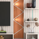Estante Home para TV até 55" com LED Cross Lukaliam Rodízios Cromados