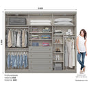 Guarda-Roupa Casal 6 Portas Bater 4 Gavetas Americano Henn Roupeiro