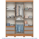 Guarda-Roupa Solteiro 3 Portas Bater 4 Gavetas MDP MDF Henn B55 Roupeiro