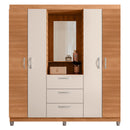 Guarda-Roupa Solteiro 4 Portas Bater 3 Gavetas Capelinha Clapton Caemmun