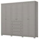 Guarda-Roupa Casal 6 Portas Bater 4 Gavetas Americano Henn Roupeiro