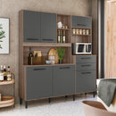 Cozinha Compacta 6 Portas 2 Gavetas MDP com Tampo Salsa Nicioli