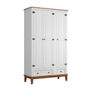 Guarda-Roupa Rústico 3 Portas e 2 Gavetas - Madeira Maciça e MDF
