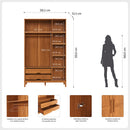 Guarda-Roupa 3 Portas e 2 Gavetas - Madeira Maciça