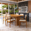 Conjunto Sala de Jantar Com Mesa e 6 Cadeiras Madeira Maciça Rose - 160 x 90cm
